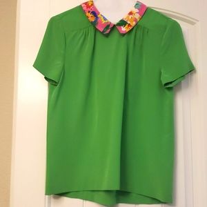 Silk short sleeve blouse